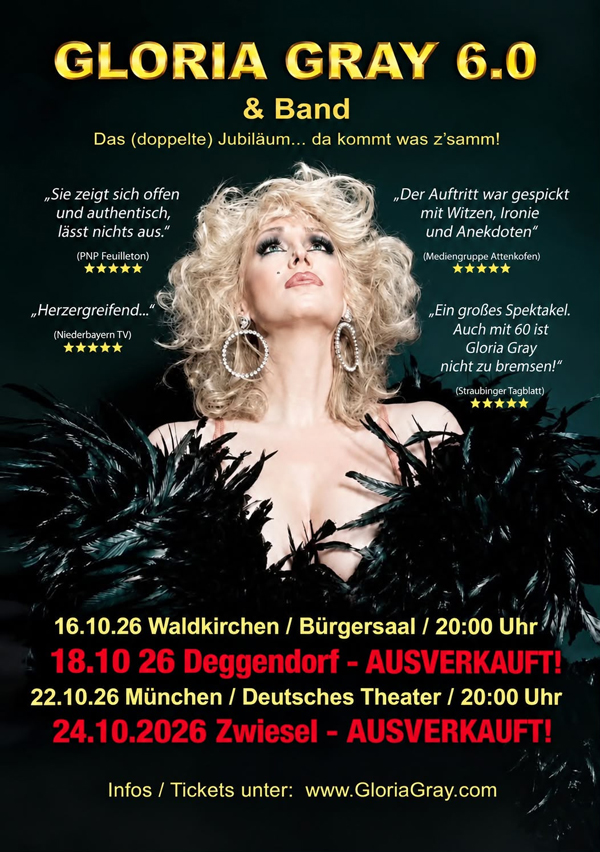 Gloria Gray mit Jubil�umsprogramm auf  Tour - 16. bis 24. Oktober 2026