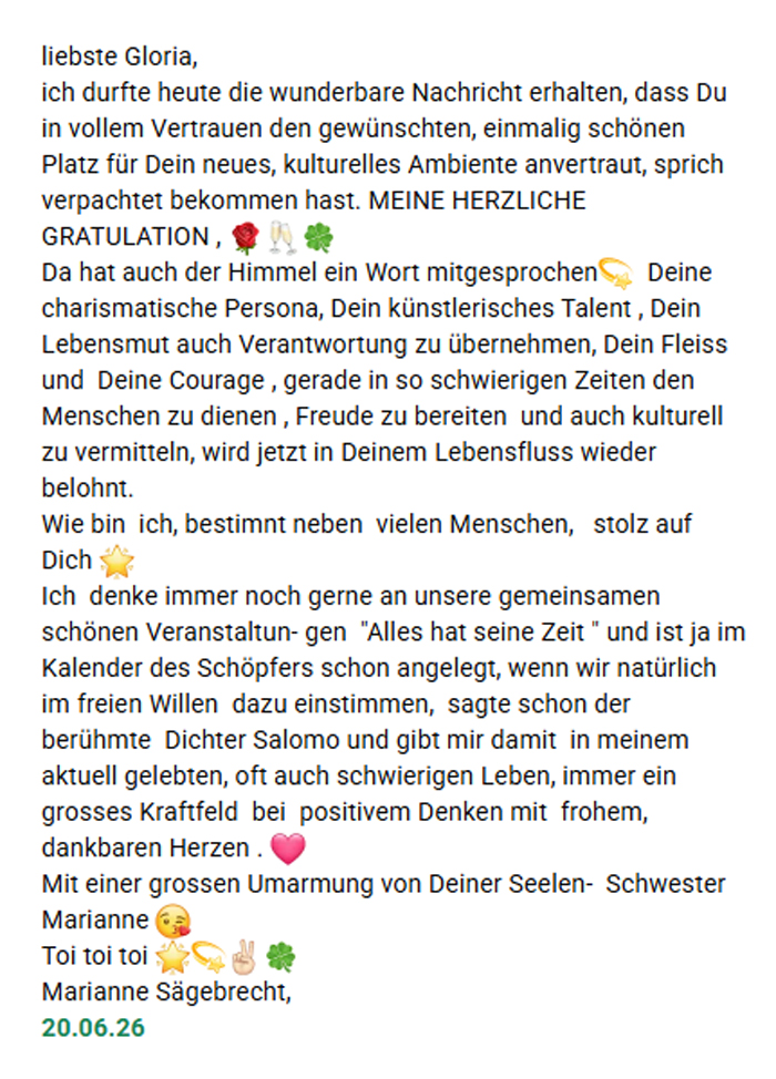 Gibt es bald wieder ein Café Gloria? - ehemaliges Infocenter in Zwiesel - Statement Marianne Sägebrecht, 20.06.2026